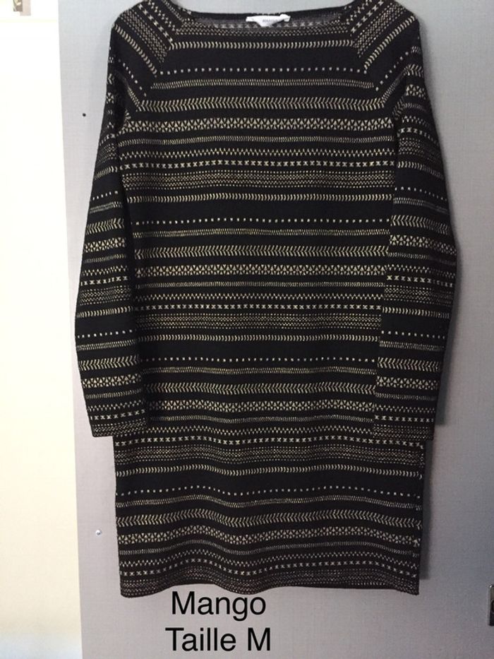 Robe d’hiver noir/doré Mango Taille M