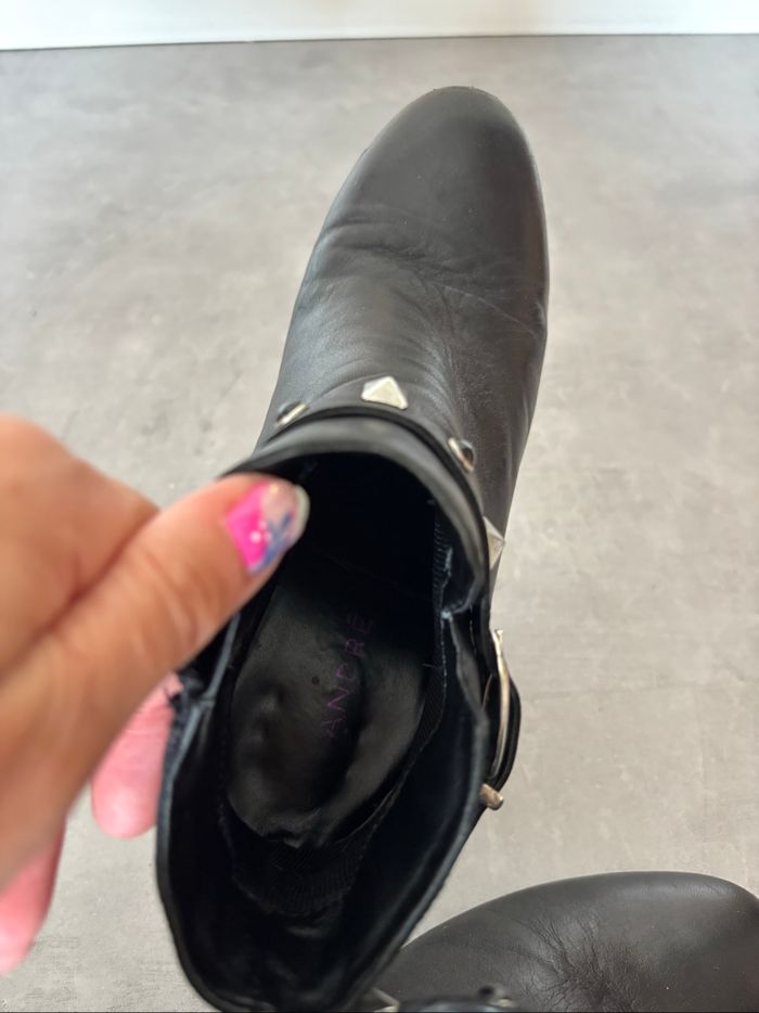 Bottines André cuir - taille 38 - photo numéro 6