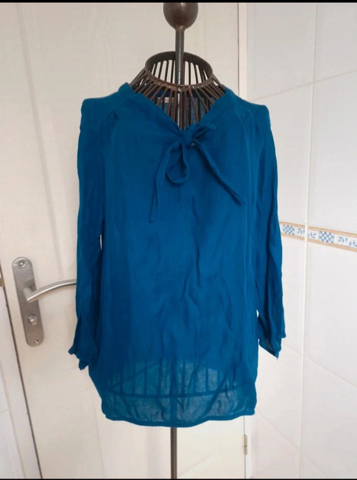 Blouse bleu fluide camaïeu taille M/38