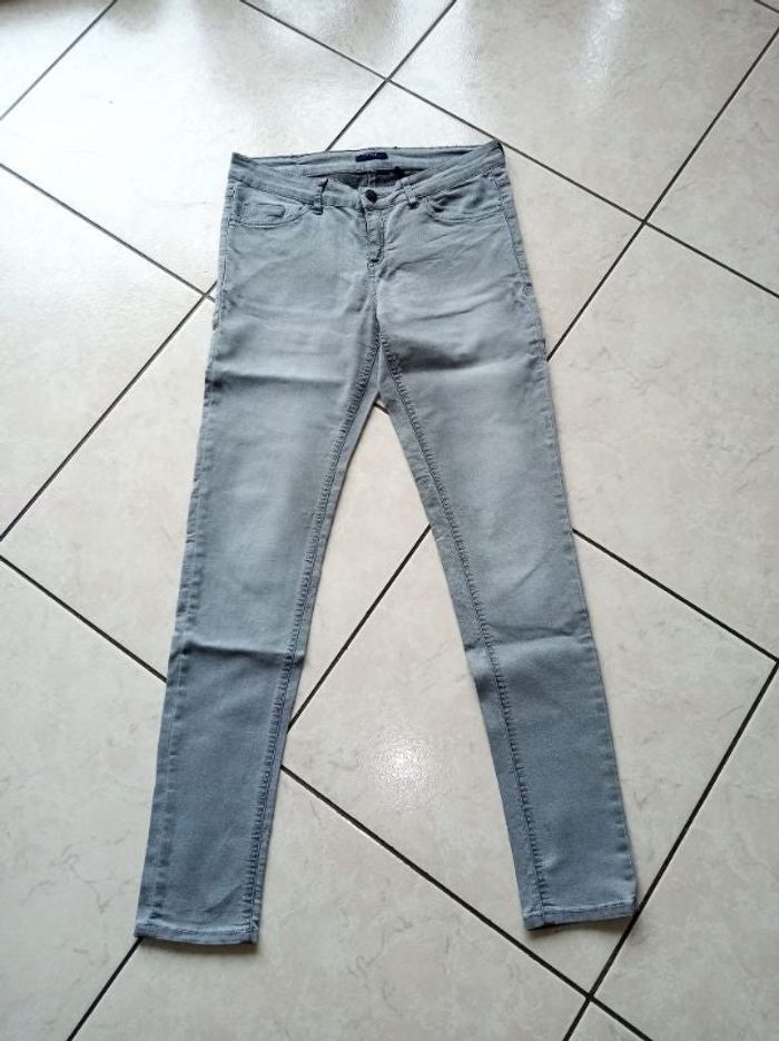 jean skinny taille haute gris kiabi 38