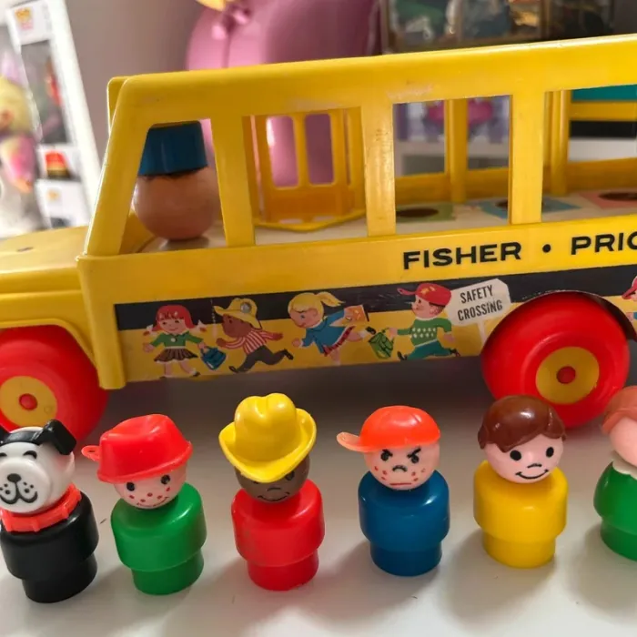 School bus fisher price vintage complet - photo numéro 4