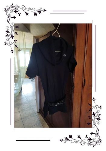 Robe pull noire col roulé avec ceinture S/36 y2k
