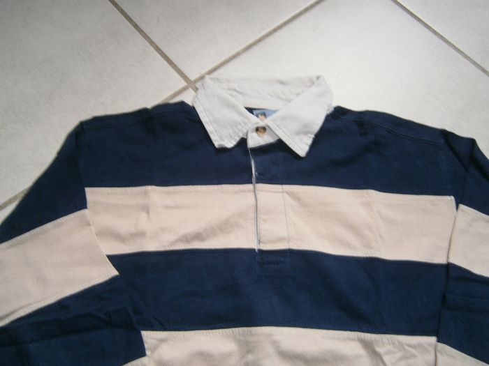 Polo ML rayé marine/beige 12 ans - photo numéro 3