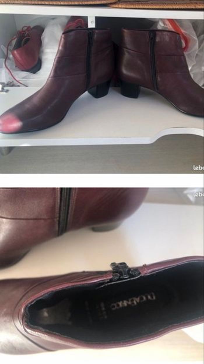 Bottines cuir Bordeaux neuve - photo numéro 5