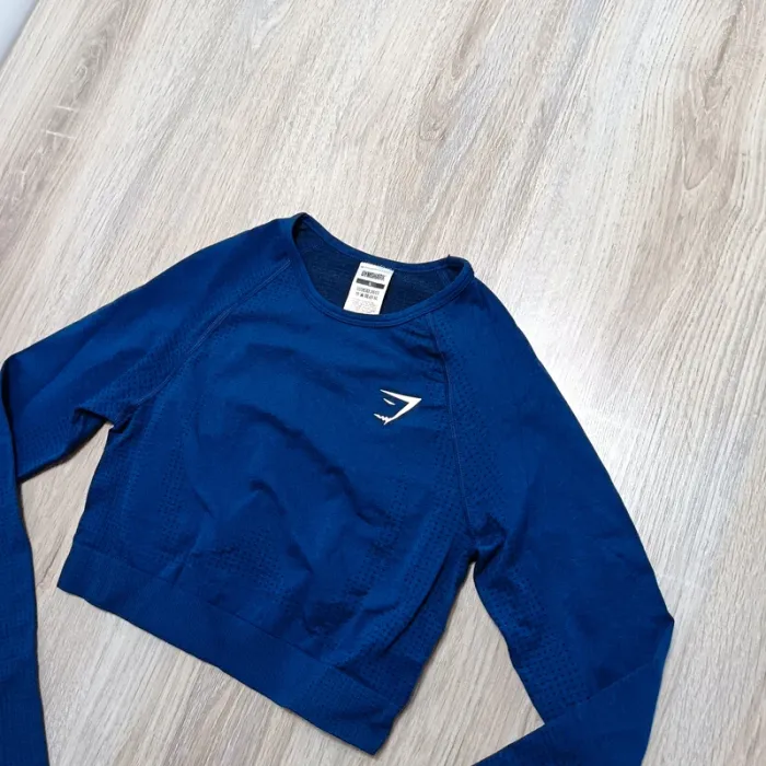 Hauts gymshark femme s bleu teeshirt manche - photo numéro 2