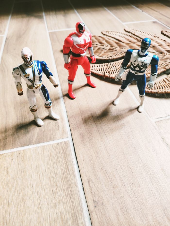 🙅 Power rangers Time force rouge/ Lost galaxy bleu/ Spd - Lot de 3 Figurines - photo numéro 9