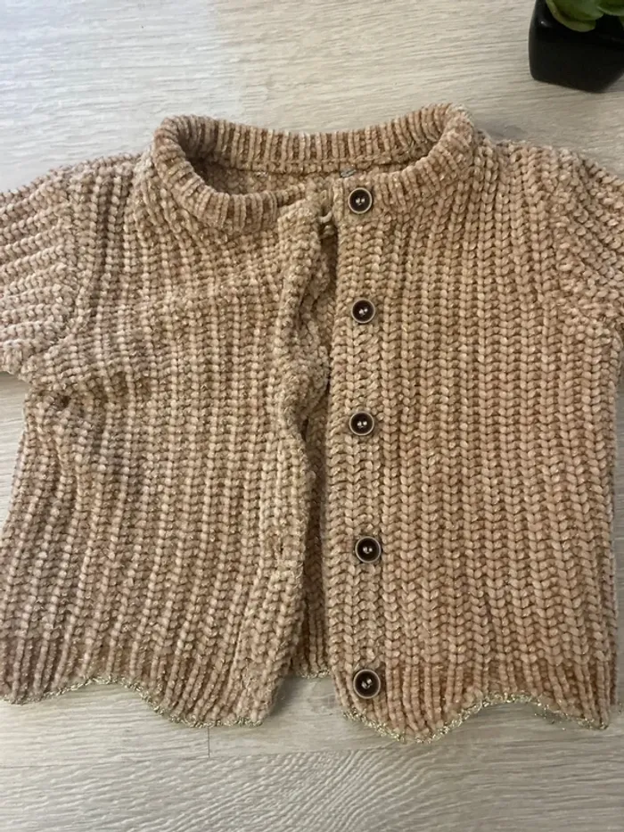 Gilet en laine marrons clair - photo numéro 3
