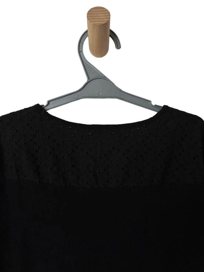 Tunique noire à manches longues (broderie anglaise) - Zara 9-10 ans (140cm) - photo numéro 5