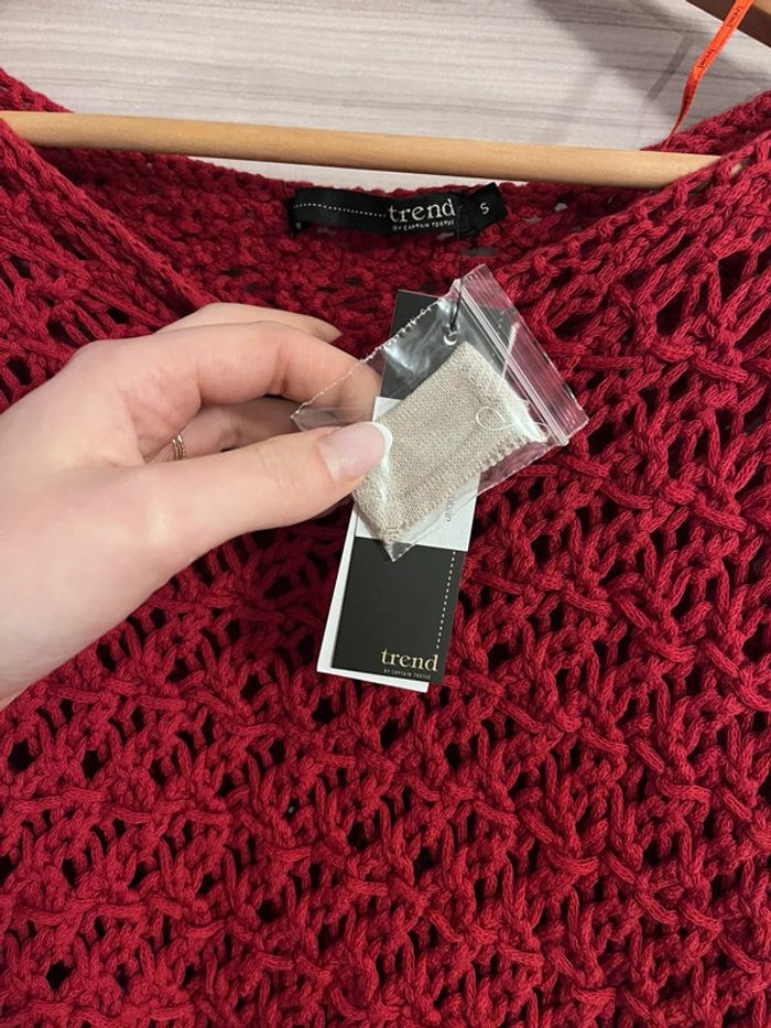 Haut Trend Rouge en Crochet, Taille S, Neuf avec Étiquette - photo numéro 2