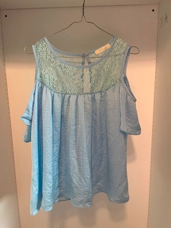 Teeshirt bleu clair avec dentelle Taille S