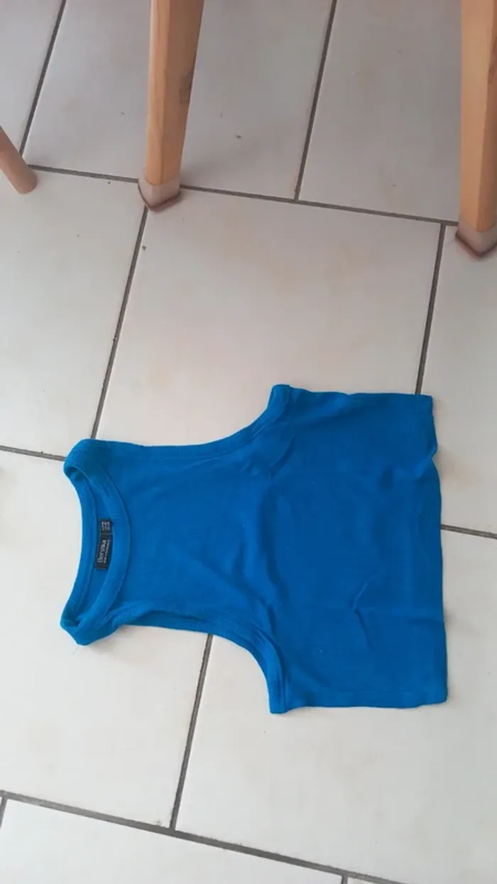 Haut femme crop top bershka taille m coton bleu