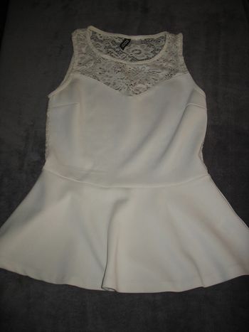 BLOUSE SM ÉCRU DENTELLE "H&M" - TAILLE S - n°02