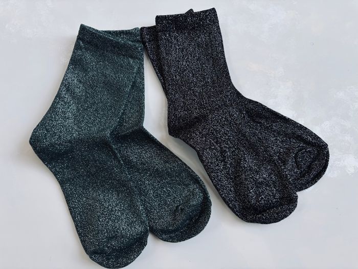 Lot de 2 paires de chaussettes pailletées fille femme - photo numéro 4