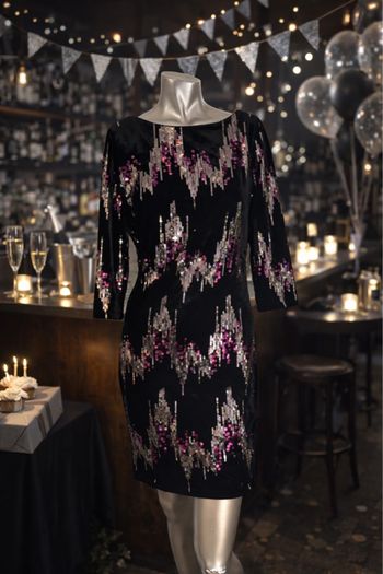 Robe Cache Cache noire à sequins Taille M (38) Soirée / Fête