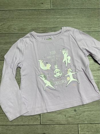 T-shirt manches longues lilas kiabi 3 ans licorne