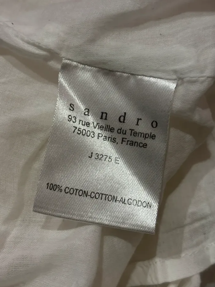 Jupe courte blanche perlée Sandro – 100% coton, taille 36, style bohème chic - photo numéro 9
