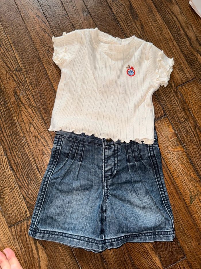 T-shirt Bout’chou et short vertbaudet 6 mois