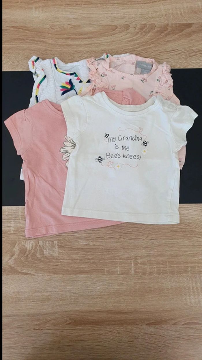 Lot de 4 tee-shirts manches courtes 3-6 mois (68cm)