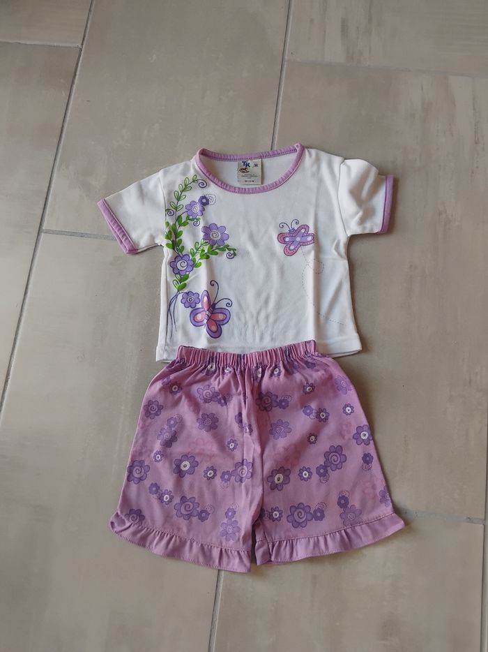Short et t shirt fille 18 mois