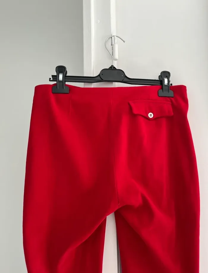 Pantalon rouge droit Zara Basic T38 - photo numéro 5