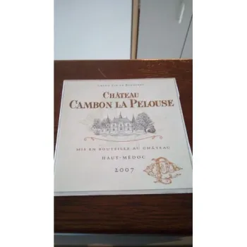 étiquette de Vin château Cambon la pelouse haut Médoc 2007 neuve -