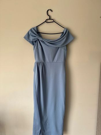 👗Magnifique robe de soirée ou sortie bleu- shell - neuf sans étiquette-  taille40