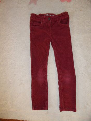 Pantalon slim velours fille, taille 6 ans