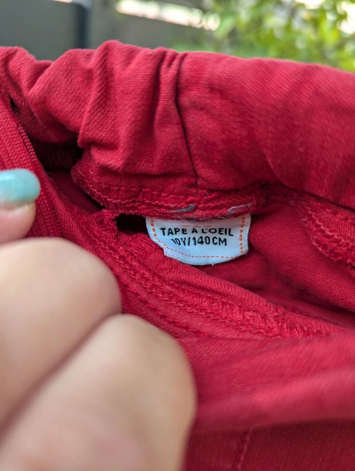 Pantalon rouge cerise 🍒 fille 10 ans - photo numéro 3