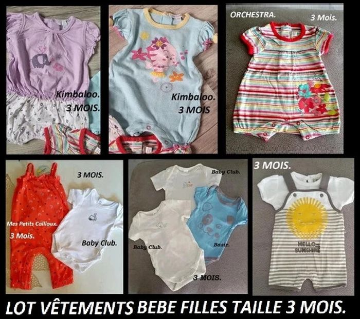 Lot vêtements bébé fille pour l'été taille 3 Mois