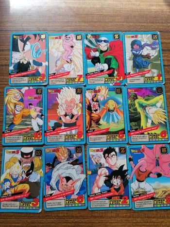 Lot 12 cartes dragon ball z power level 