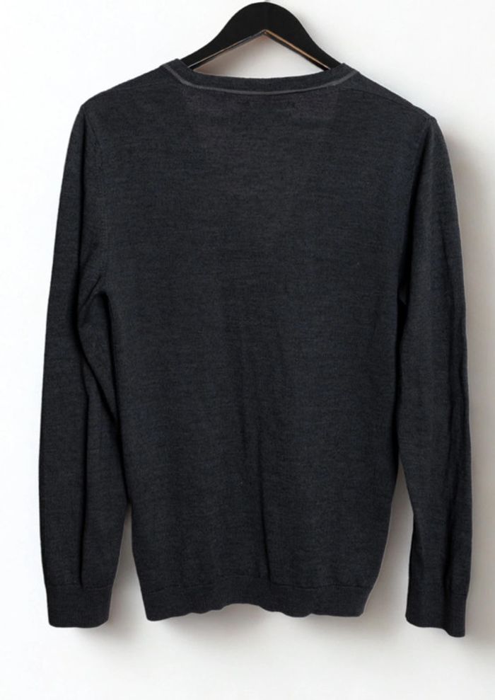 Gilet gris foncé 50%laine • wool grey cardigan Celio – Taille M – Fil italien - photo numéro 4