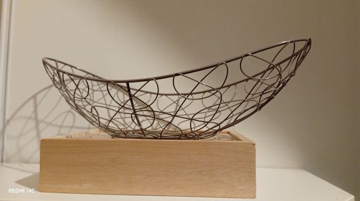 Corbeille déco métal coloris taupe - photo numéro 2