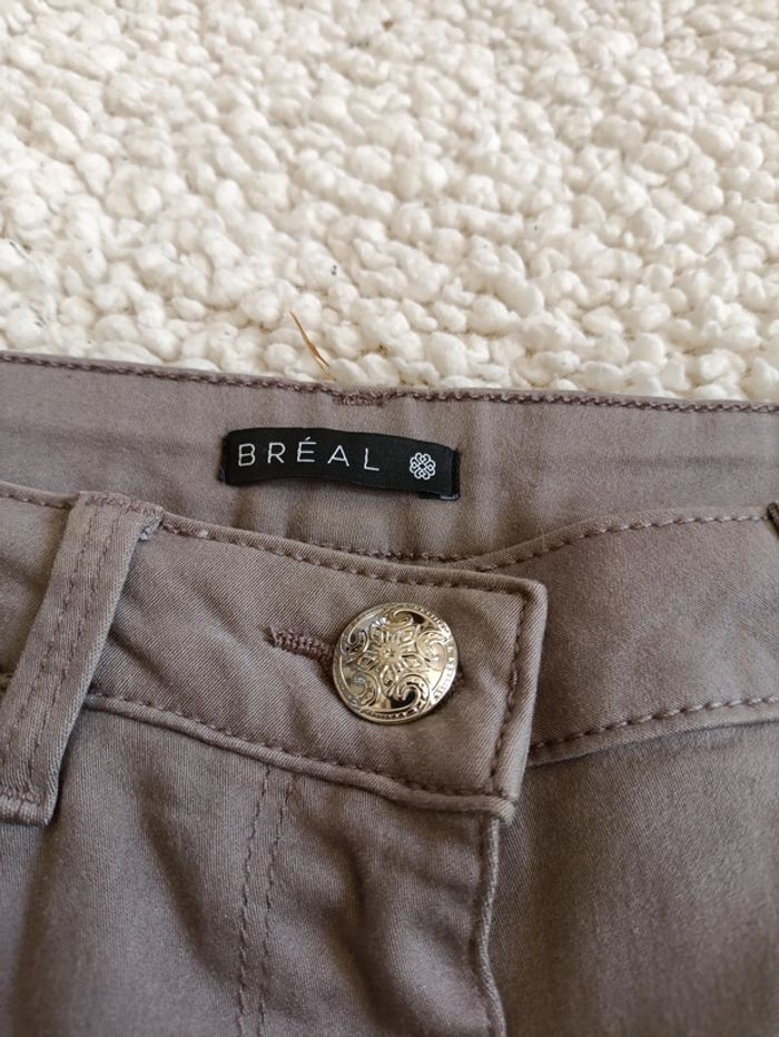 Pantalon taupe gris Bréal avec détails zippés grunge gothique - photo numéro 3