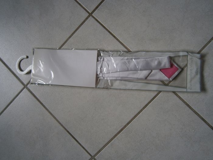 Cravate à nouer blanche en soie - photo numéro 3