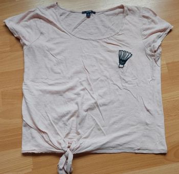 T-shirt rose pâle noué 38/40 M