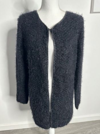 Cardigan noir en angora synthétique T40/42 L/XL