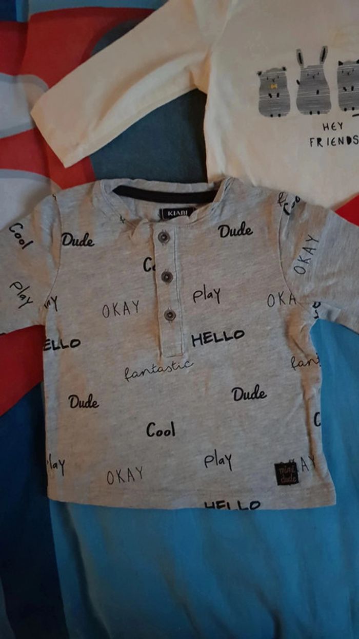 Lot de 3 tee-shirts garçon manches longues taille 3 mois - photo numéro 4