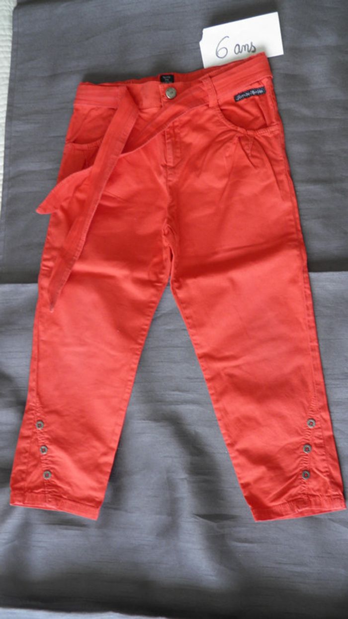 Pantalon léger rouge 6 ans Terre de Marins