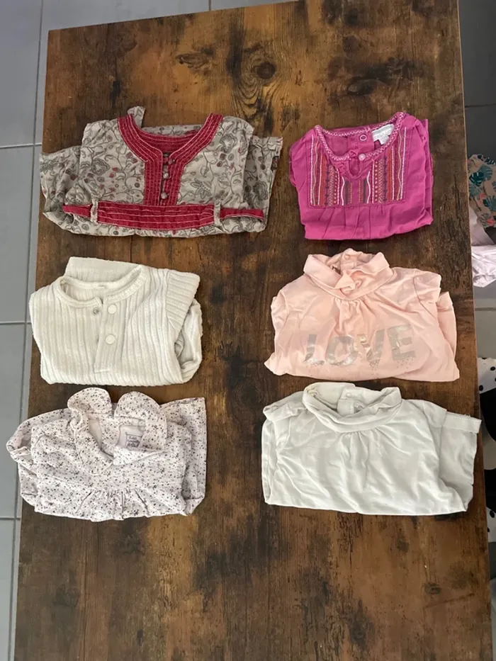 Lot de 6 pull / sous pull bébé fille 12 mois