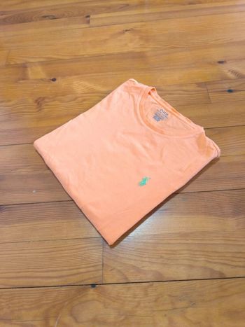 T-shirt Ralph Lauren - Col rond - logo brodé - Corail (orange) - Taille S