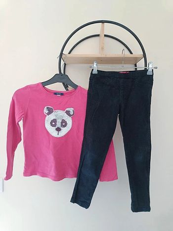 7-8 ans ensemble teeshirt Okaïdi (8 ans) et pantalon Tissaia (7 ans)
