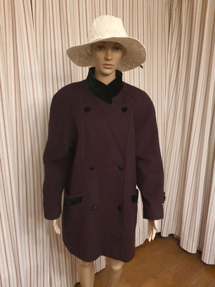 Manteau bordeaux Cristel fr 42 en 70%laine