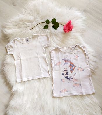 Lot de 2 tee-shirts fille 3 ans Petit Bateau + La Redoute