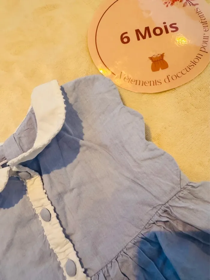 robe jacadi 6 mois avec col - photo numéro 2