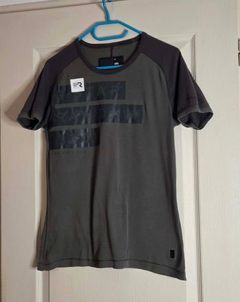 G-STAR RAW – T-Shirt Homme M – Gris Kaki Bi-ton – Logo R.DNM – Excellent État