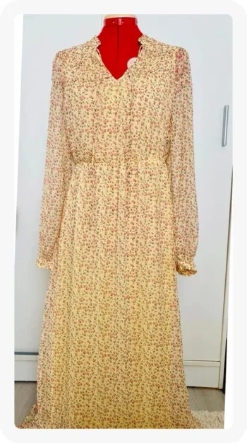 Robe longue fleurie bohème jaune Vero Moda