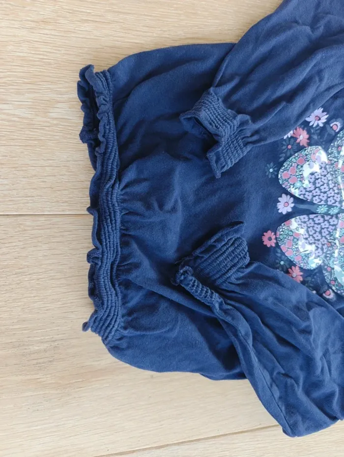 Joli T-shirt papillon bleu marine Creeks - photo numéro 3