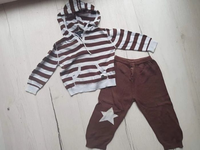 Ensemble coton lili gaufrette fille 18mois