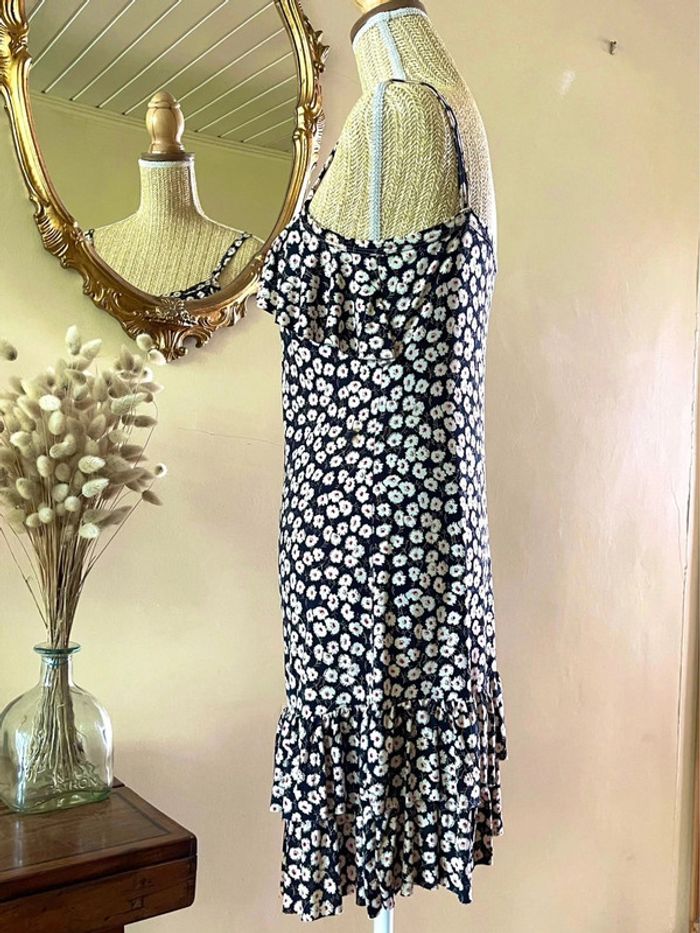 Robe à Froufrous Motif Floral - Marine et Blanc neuf - photo numéro 5