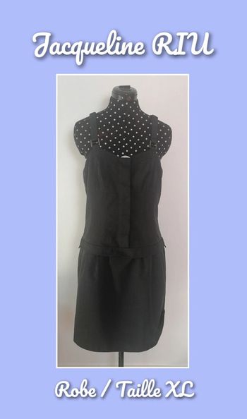Robe anthracite rayures Taille XL Jacqueline RIU